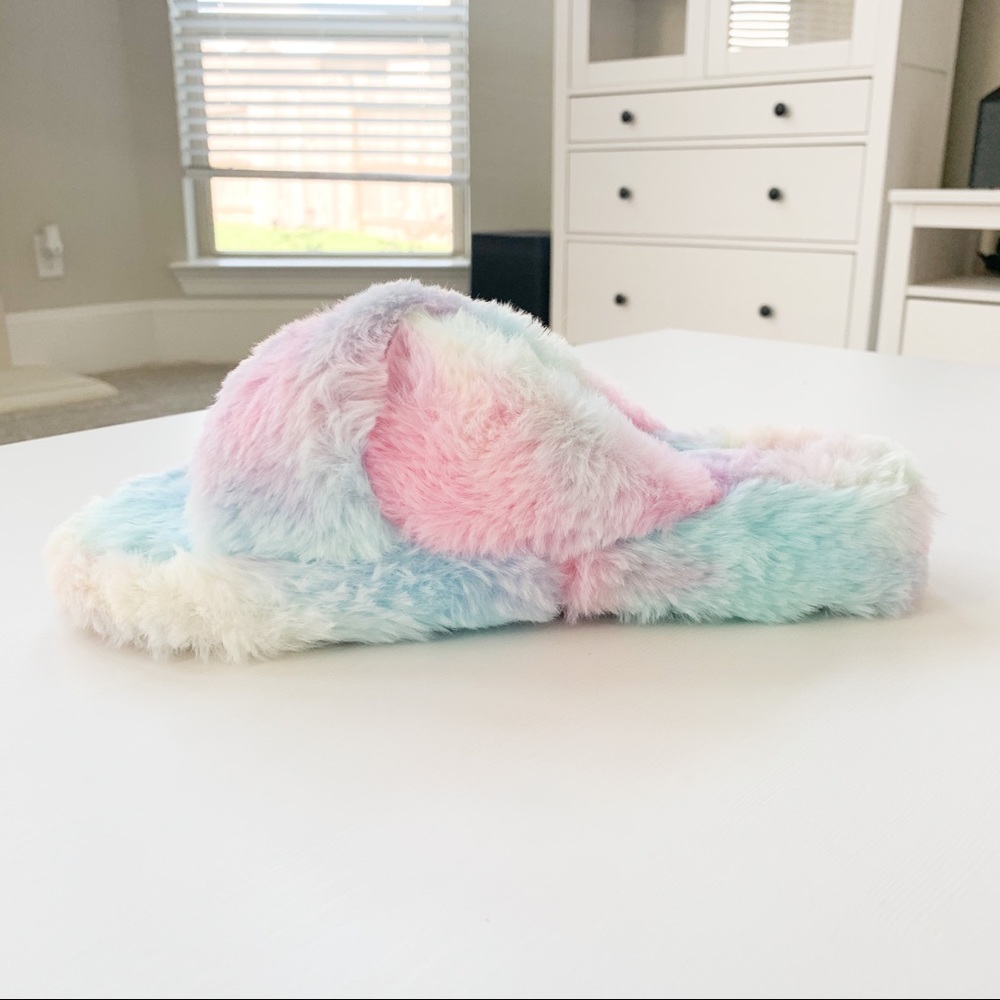 Top Moda Rainbow Faux Fur Slippers Ben-25 - Picture 4 of 9